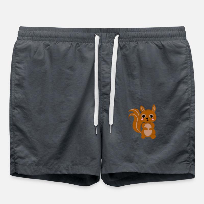 Cute Kawaii Squirrel - Swim Trunks - anthracite