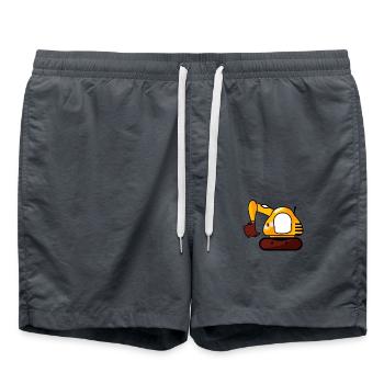 Cute excavator for excavator driver men and boys - Swim Trunks - anthracite - Front - AI Model Male 185 light (185cm)