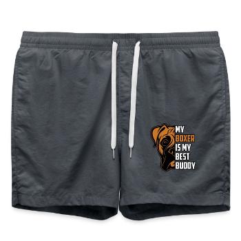 My boxer is my best buddy - Badeshorts - Anthrazit - Vorne - AI Model Male 185 light (185cm)