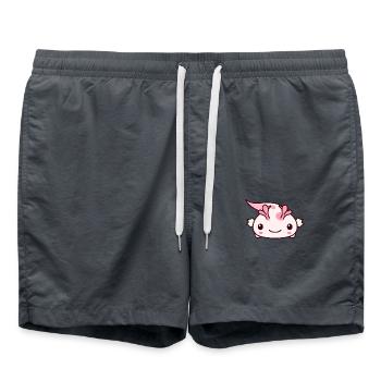 Süßes Axolotl Design im Kawaii Stil - Badeshorts - Anthrazit - Vorne - AI Model Male 185 light (185cm)
