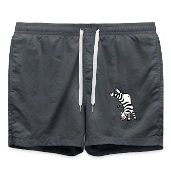 Kawaii Zebra Handstand Design - Badeshorts - Anthrazit - Vorne - AI Model Male 185 light (185cm)