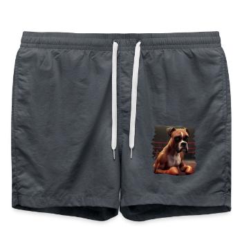 Boxer Hundebesitzer Hund Hunde Hunderasse Boxer - Badeshorts - Anthrazit - Vorne - AI Model Male 185 light (185cm)