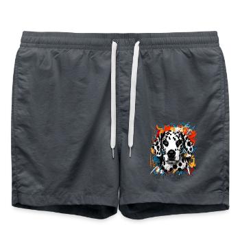 Dalmatian Dog - Swim Trunks - anthracite - Front - AI Model Male 185 light (185cm)