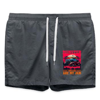 Monster Trucks Are My Jam für Männer und Jungen - Badeshorts - Anthrazit - Vorne - AI Model Male 185 light (185cm)
