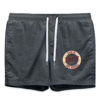 Fabriqué en 1973 Anniversaire - Short de bain - charbon - Devant - AI Model Male 185 light (185cm)