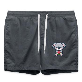 Le koala sucré mange de la pastèque rouge - Short de bain - charbon - Devant - AI Model Male 185 light (185cm)