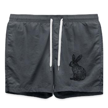 Cute Geometric Rabbit Small Lines Rabbit - Swim Trunks - anthracite - Front - AI Model Male 185 light (185cm)