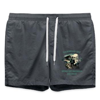 Schweiß ist wenn die Muskeln weinen - Badeshorts - Anthrazit - Vorne - AI Model Male 185 light (185cm)