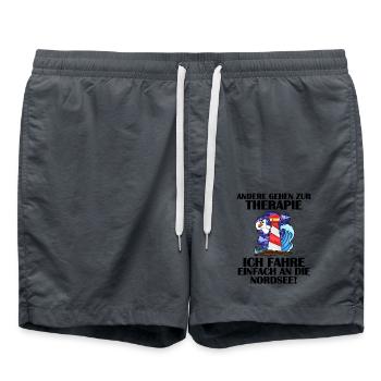 Nordsee Leuchtturm Möwe - Badeshorts - Anthrazit - Vorne - AI Model Male 185 light (185cm)
