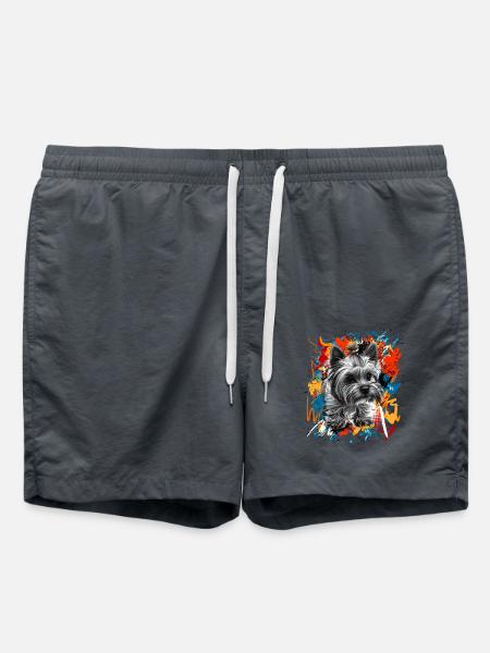 Yorkshire Terrier - Swim Trunks - anthracite