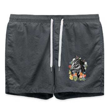 Fleurs de dragon - Short de bain - charbon - Devant - AI Model Male 185 light (185cm)