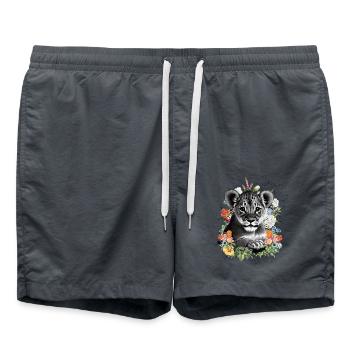 Fleurs de lion - Short de bain - charbon - Devant - AI Model Male 185 light (185cm)