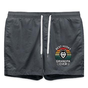 Best husky grandpa ever - Badeshorts - Anthrazit - Vorne - AI Model Male 185 light (185cm)