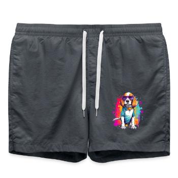 Beagle Hund Hunderasse für ein Beagle Frauchen - Badeshorts - Anthrazit - Vorne - AI Model Male 185 light (185cm)