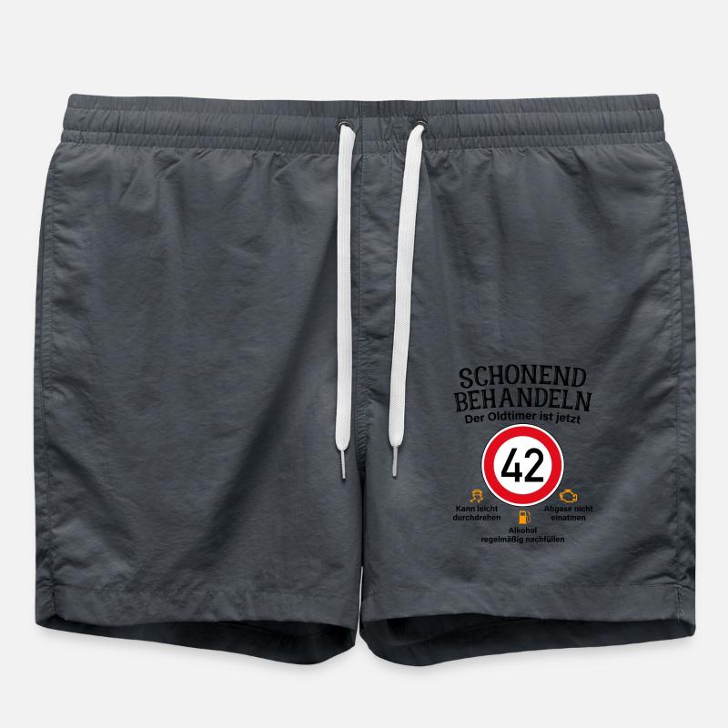 42. Geburtstag Schonend Behandeln Oldtimer Ist 42 - Badeshorts - Anthrazit