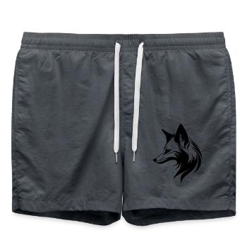 Fuchs Porträt in fliessenden Linien Style - Badeshorts - Anthrazit - Vorne - AI Model Male 185 light (185cm)