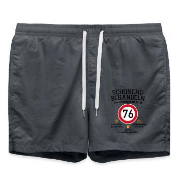 76. Geburtstag Schonend Behandeln Oldtimer Ist 76 - Badeshorts - Anthrazit - Vorne - AI Model Male 185 light (185cm)