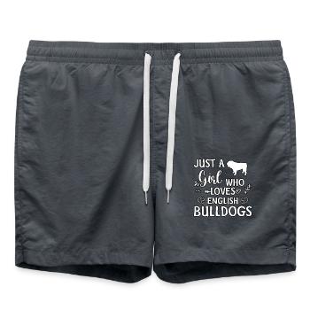 Juste une fille qui aime les bouledogues anglais - Short de bain - charbon - Devant - AI Model Male 185 light (185cm)