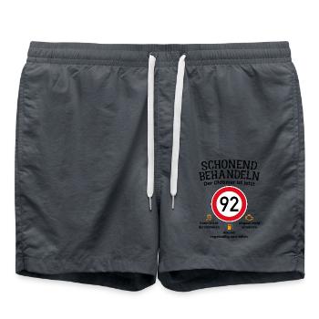 92. Geburtstag Schonend Behandeln Oldtimer Ist 92 - Badeshorts - Anthrazit - Vorne - AI Model Male 185 light (185cm)