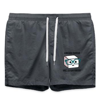 Süßer Nerd Zuckerwürfel: Einfach Zucker Viel Zu - Badeshorts - Anthrazit - Vorne - AI Model Male 185 light (185cm)