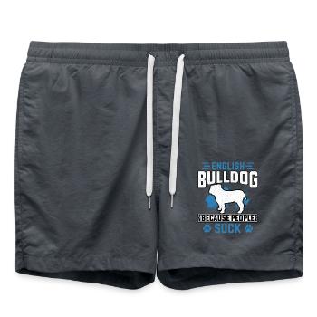 Bulldog anglais parce que les gens sont nuls - Short de bain - charbon - Devant - AI Model Male 185 light (185cm)