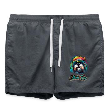 Shih Tzu Hund Hunderasse Löwenhund - Badeshorts - Anthrazit - Vorne - AI Model Male 185 light (185cm)