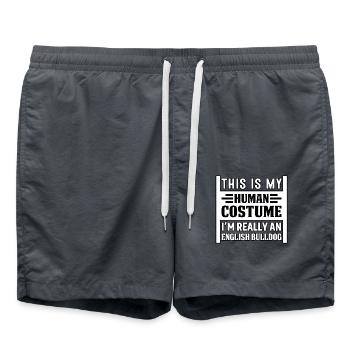 C’est mon costume humain, je suis un bouledogue anglais - Short de bain - charbon - Devant - AI Model Male 185 light (185cm)