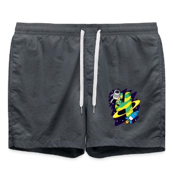 4 Geburtstag Junge Astronaut - vier Jahre - Badeshorts - Anthrazit - Vorne - AI Model Male 185 light (185cm)