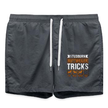 Stubborn Rottweiler Tricks - Badeshorts - Anthrazit - Vorne - AI Model Male 185 light (185cm)