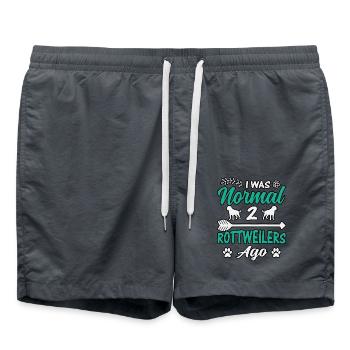 I was normal 2 Rottweilers ago - Swim Trunks - anthracite - Front - AI Model Male 185 light (185cm)