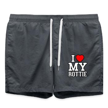 I love my Rottie - Badeshorts - Anthrazit - Vorne - AI Model Male 185 light (185cm)