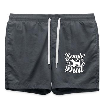 Beagle dad - Swim Trunks - anthracite - Front - AI Model Male 185 light (185cm)