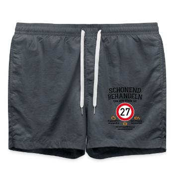 27. Geburtstag Schonend Behandeln 27 Alte Kiste 27 - Badeshorts - Anthrazit - Vorne - AI Model Male 185 light (185cm)