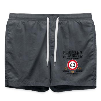 43. Geburtstag Schonend Behandeln 43 Alte Kiste 43 - Badeshorts - Anthrazit - Vorne - AI Model Male 185 light (185cm)