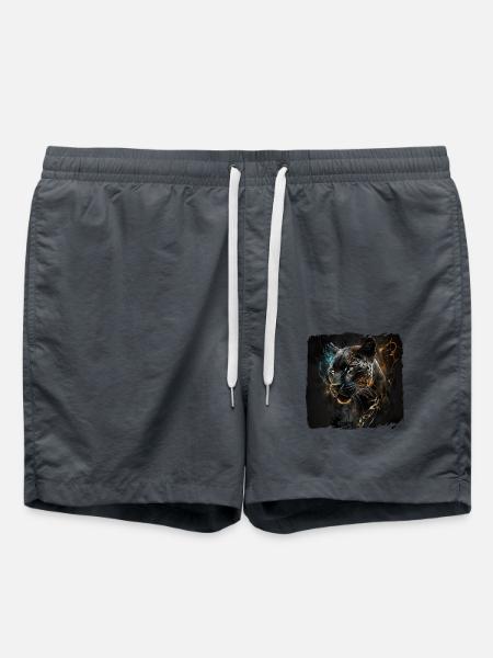 Schwarzer Panther Großkatze - Badeshorts - Anthrazit