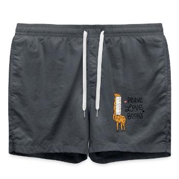 Lecture livres livre girafe - Short de bain - charbon - Devant - AI Model Male 185 light (185cm)