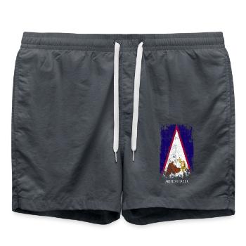 Souvenir with the country flag of American Samoa - Swim Trunks - anthracite - Front - AI Model Male 185 light (185cm)