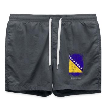 Souvenir with the country flag of Bosnia And - Swim Trunks - anthracite - Front - AI Model Male 185 light (185cm)