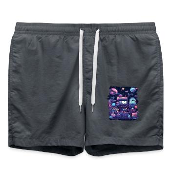 Arcade Gaming Retro Slots Games 80s Gamer - Swim Trunks - anthracite - Front - AI Model Male 185 light (185cm)