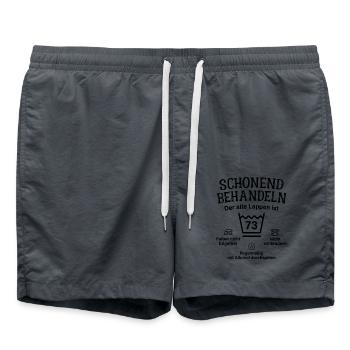 73. Geburtstag Schonend Behandeln Alte Lappen 73 - Badeshorts - Anthrazit - Vorne - AI Model Male 185 light (185cm)