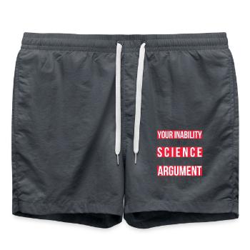 Inability to Grasp Science Is Not a Valid Argument - Swim Trunks - anthracite - Front - AI Model Male 185 light (185cm)