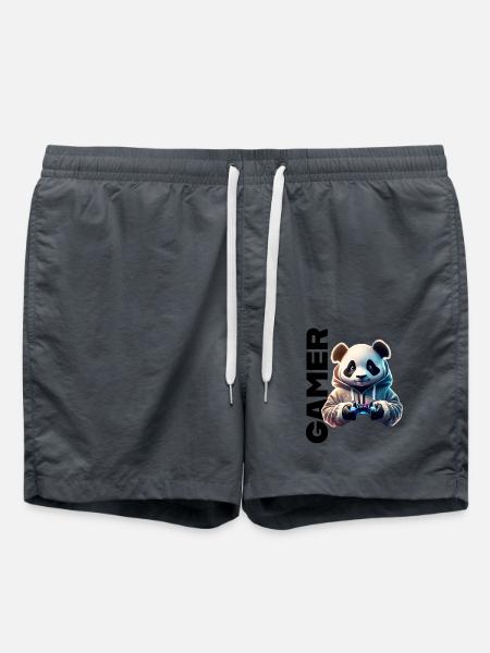 Lettrage de joueur avec panda cool - Short de bain - charbon
