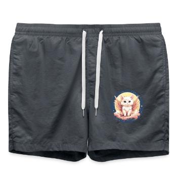 Cat angel in the sunset - Swim Trunks - anthracite - Front - AI Model Male 185 light (185cm)