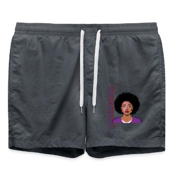 Femme avec lettrage américain - Short de bain - charbon - Devant - AI Model Male 185 light (185cm)