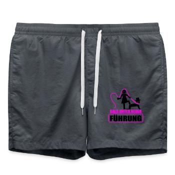 Junggesellenabschied Poltern Polterabend JGA - Badeshorts - Anthrazit - Vorne - AI Model Male 185 light (185cm)