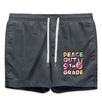 Peace Out 1. Klasse Letzter Schultag - Badeshorts - Anthrazit - Vorne - AI Model Male 185 light (185cm)