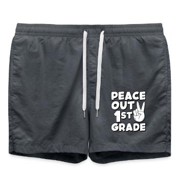 Paix en 1ère année Dernier jour d’école - Short de bain - charbon - Devant - AI Model Male 185 light (185cm)