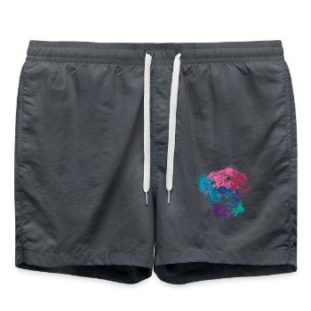 Colorful Splash Art Dog Lover Labrador Retriever - Swim Trunks - anthracite - Front - AI Model Male 185 light (185cm)