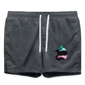 Splash Art Panda Panda Géant Panda Ours Grand Panda - Short de bain - charbon - Devant - AI Model Male 185 light (185cm)