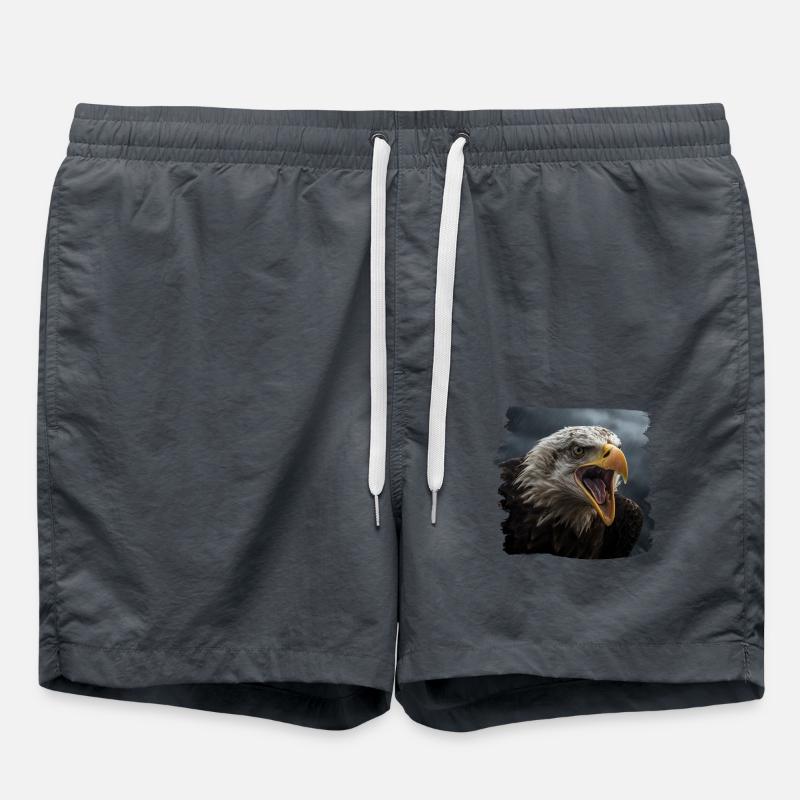 Alder bald eagle bird stone eagle - Swim Trunks - anthracite